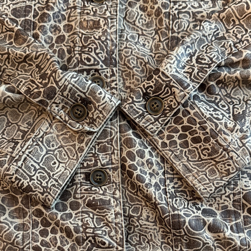 Ruby Rd Women's 3/4 Sleeve Button Up Jacket Reptile Animal Print Size 16 - Picture 6 of 10